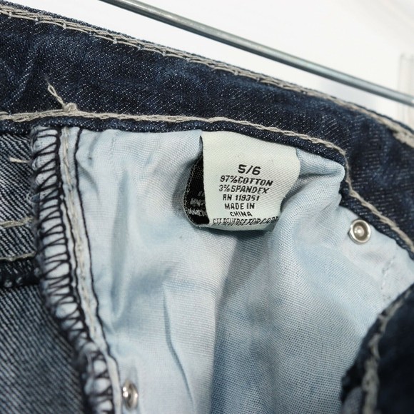 Gumm Junior Womens Embellished Jeans 5/6 Flap Pockets Rhinestone Button Slim Leg - Picture 10 of 10